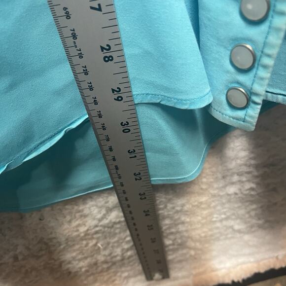 VTG Drysdales Pearl Snap Long Sleeve Shirt Men's Cowboy Ranch XL Turquoise Heavy - Picture 8 of 10